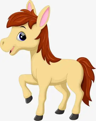 简笔画马驹卡通