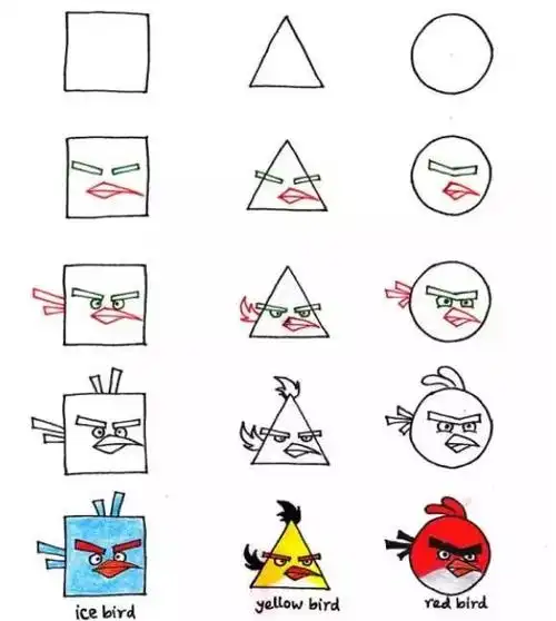 只用正方形三角形和圆形就能轻松画画