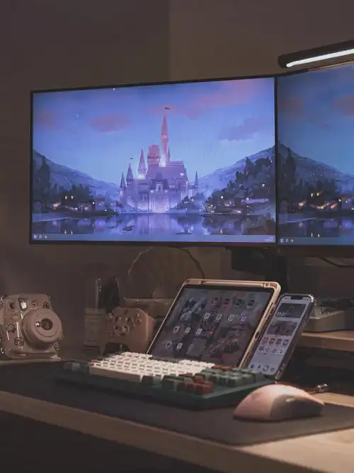 桌面布置居家办公日常公司电脑哪有我家好