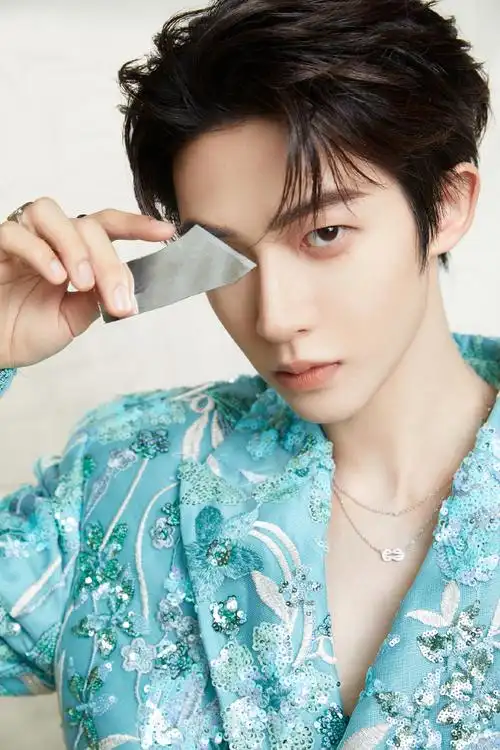 刘宇在秋天穿了春天的西装##刘宇中式绣花西装