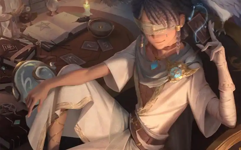 第五人格先知时装"白",挂件特效,拍照个性动作展示