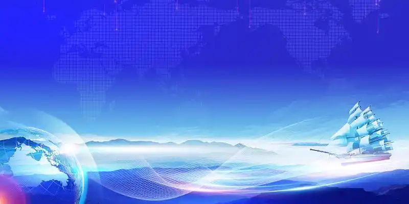 高端大气简洁商务蓝白背景