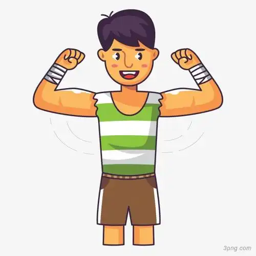 锻炼身体男孩png素材透明免抠图片-卡通手绘