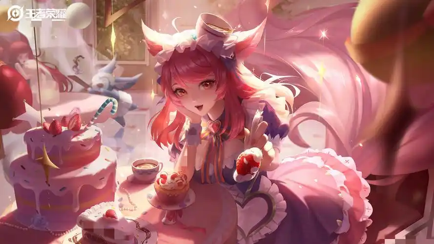 《王者荣耀》妲己樱桃雪顶去布料不遮挡高清大图