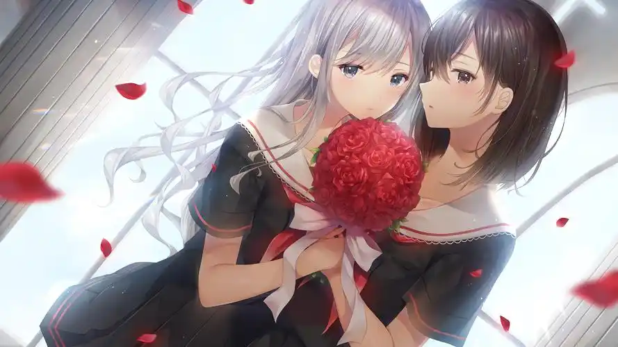 百合两个女孩相爱唯美好看4k动漫壁纸壁纸