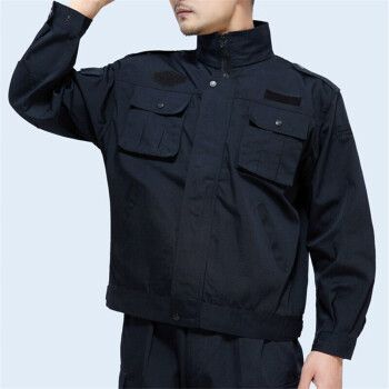 戌卫 99网格作训服套装男保安服警黑战训服长袖物业工作服训练服 网格
