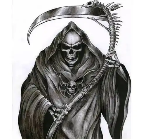 坐标西安,求一个骷髅死神纹身的手稿,拜谢.