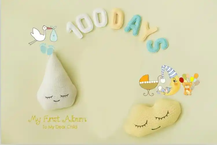 婴儿满月照背景布道具写真宝宝百天艺术照主题满月照摄影影楼室内