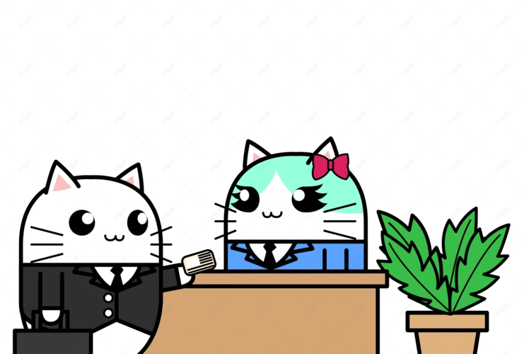 矢量手绘可爱猫咪