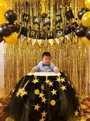 一折生日拉旗套餐_宝宝一周岁生日布置装饰品儿童气球套餐主题男孩