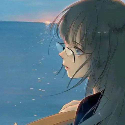 动漫女生头像眼镜侧脸