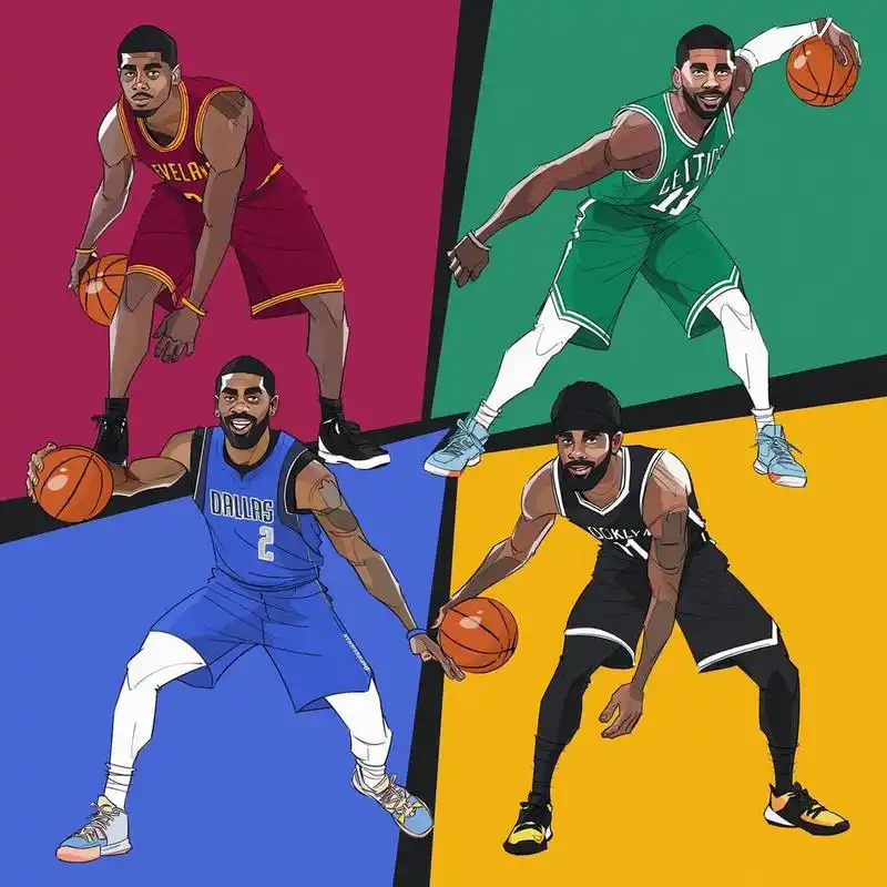 凯里·欧文每个时期的漫画! nba 欧文 篮球 篮网 独行侠 骑士