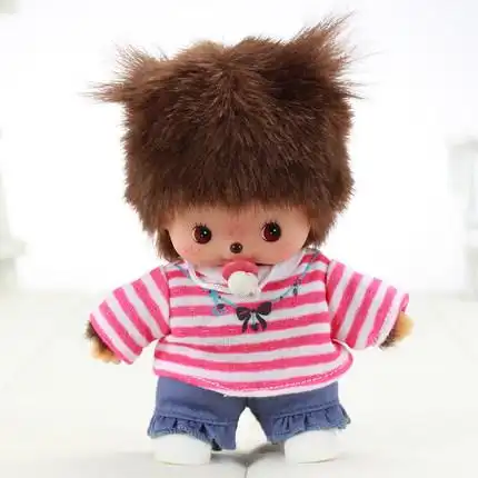 耐诗礼品 正版蒙奇奇公仔娃娃 bcc水手服条纹女孩 bb毛绒玩具
