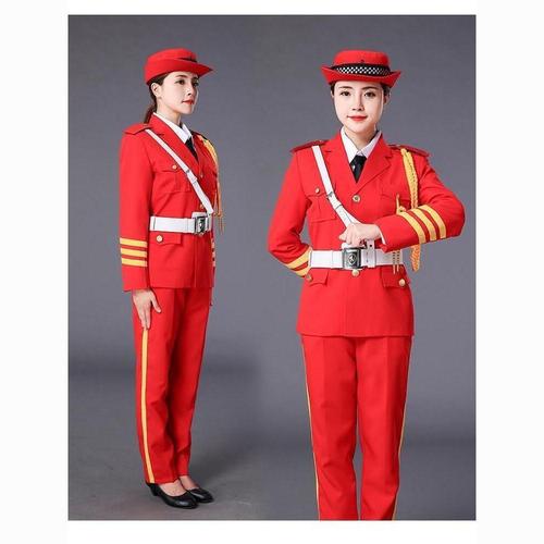 舞蹈演出服装升旗手军鼓服军装女款短裙女兵服装长袖乐队礼服