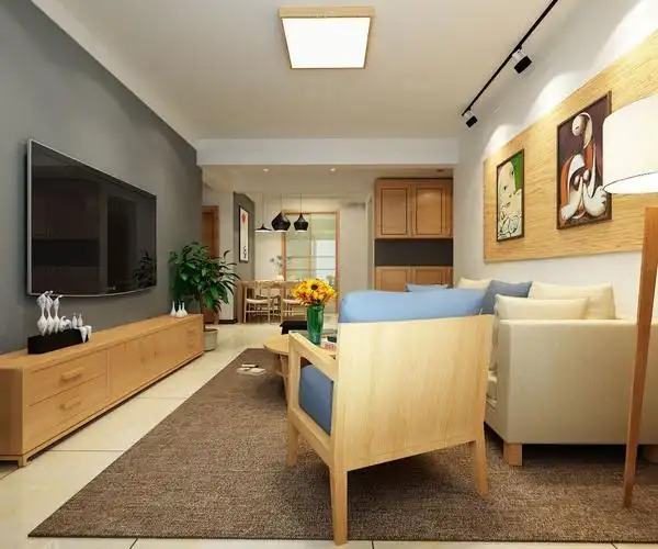 两室两厅日式风格客厅照片墙_无印良品装修效果图