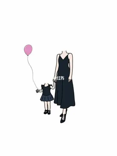 妈妈和孩子宝宝双人合影卡通抠图素材_卡通_素材_素材其他