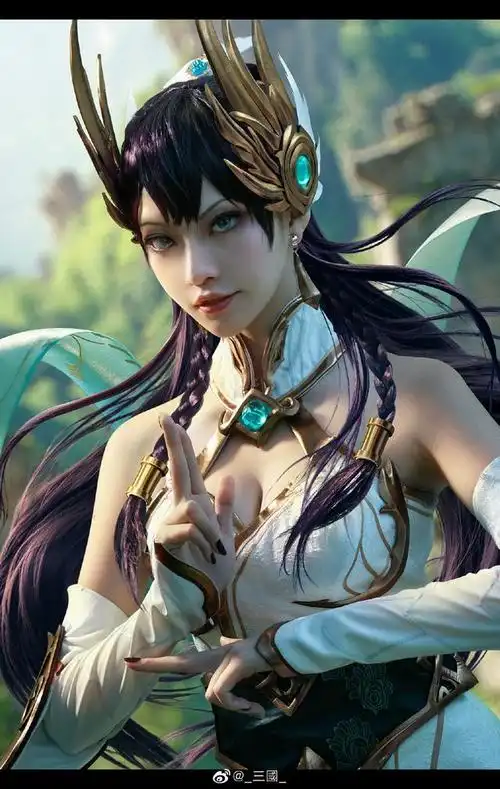 美女cos英雄联盟玉剑传说刀妹,皮肤真白