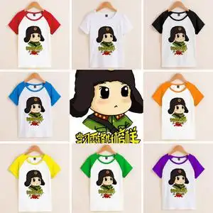 卡通人物学习雷锋日t恤动漫图案劳动节宣传服童装短袖男童衣服t恤