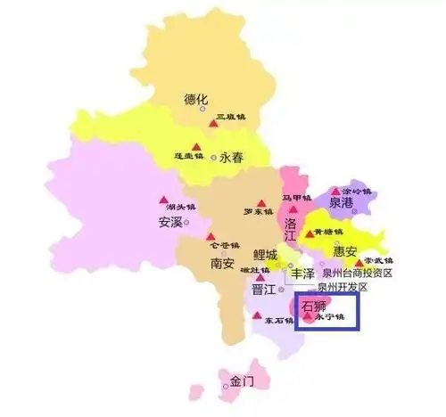 福建城泉州市行政区划地图上面的石狮市