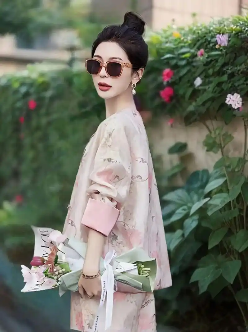 我的新中式印花时尚短裤两件套太棒了!今年流行的新,