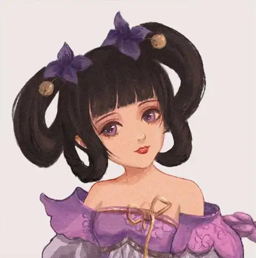 王者荣耀--小乔复古水彩头像