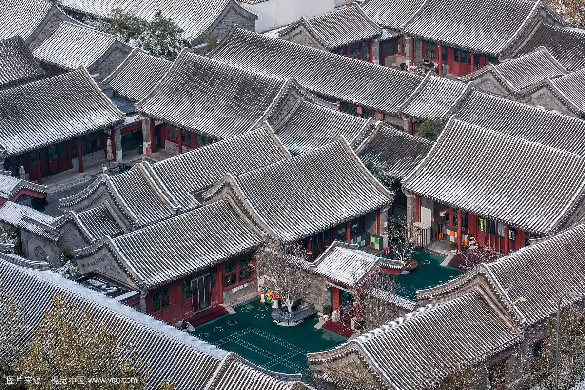 俯拍北京四合院