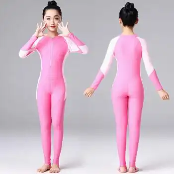 泳裤女长裤儿童连体泳衣女孩315岁女童中大童小学生长袖长裤防晒速干