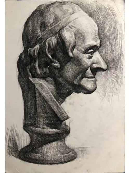 素描新手必看!7315伏尔泰石膏座像如何深入1.