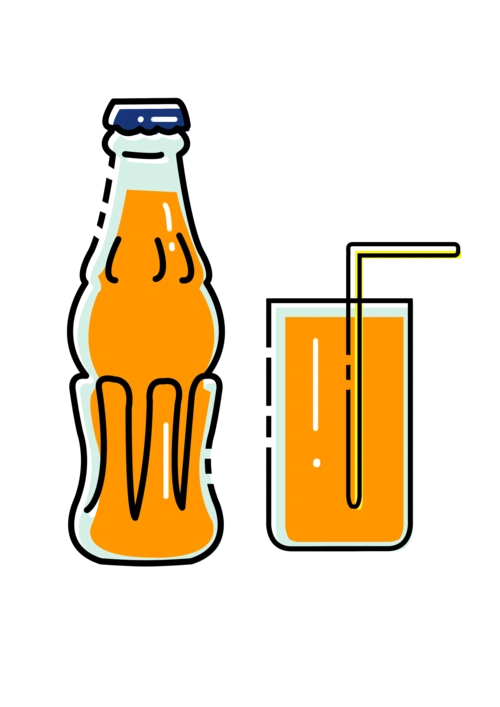 初夏小清新卡通汽水雪碧饮料