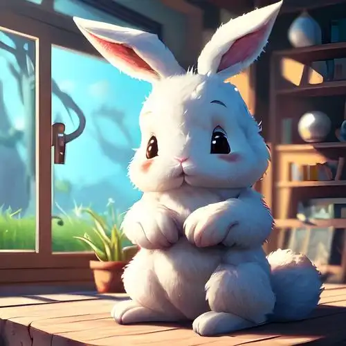 可爱毛茸茸的小兔子图片卡通头像