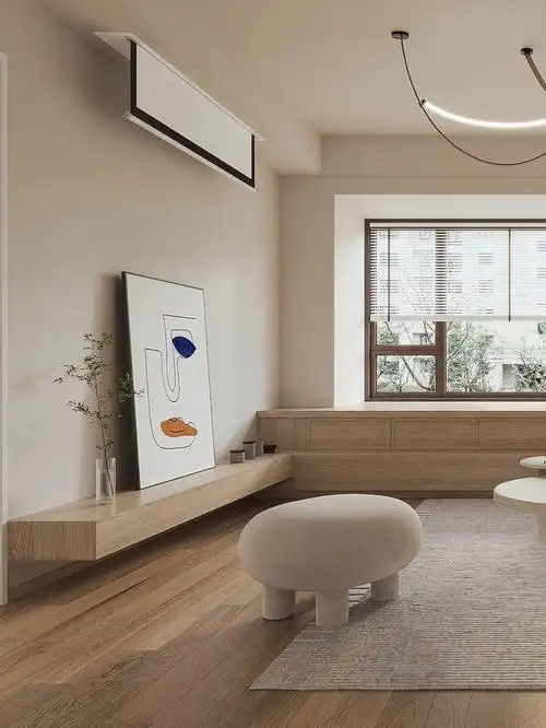 110㎡奶油系极简原木风恬静淡雅的温柔感