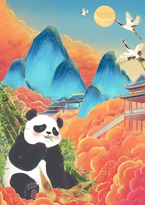 国潮大熊猫|插画|创作习作|啊mber - 原创作品 - 站酷 (zcool)