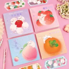 好柿连连水果笔记本小清新可爱方形小巧手帐本草莓女生梦幻少女心方方