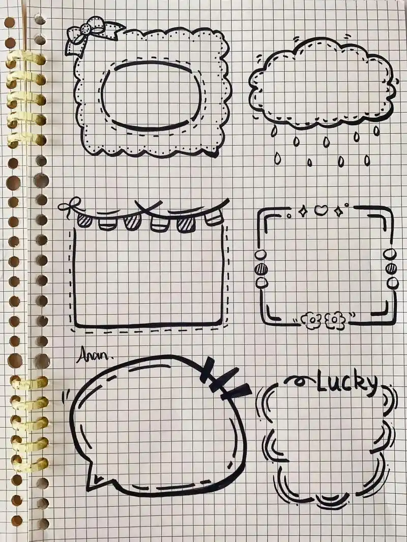 贺卡简笔画|手帐边框素材|手抄报边框 q萌的边框素材 快快收藏起来