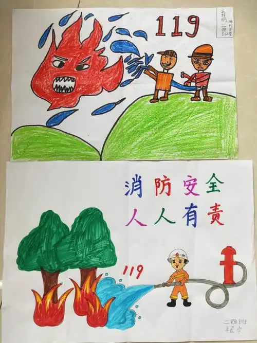 从我做起(一) ——胜利小学一二年级消防安全绘画展