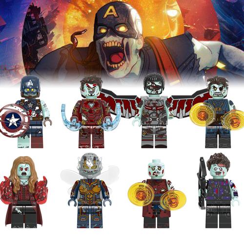 丧尸英雄积木兼容乐高what if美国队长绯红女巫钢铁侠黄蜂女猎鹰