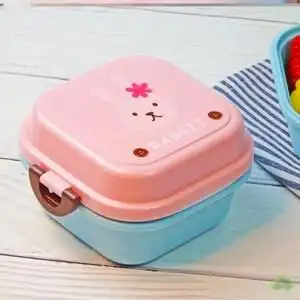 功能韩式方形午餐外带餐盒分隔ins单层环保可爱便当盒卡通夏天