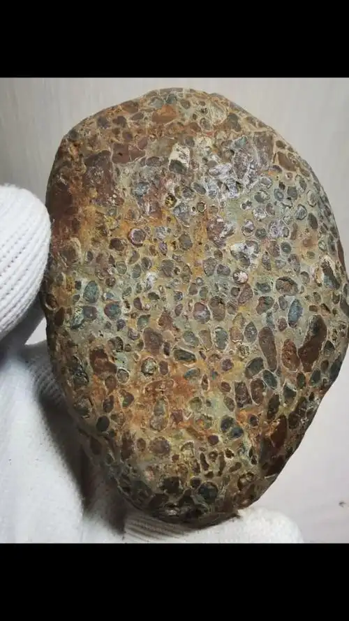 五彩球粒陨石精品,颜色漂亮,金属感强,喜欢的速度哦!