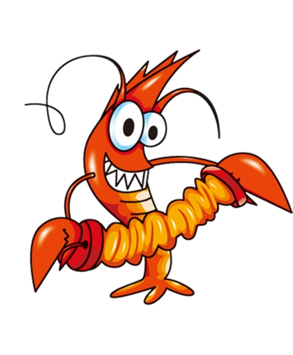 卡通手绘龙虾png元素图片