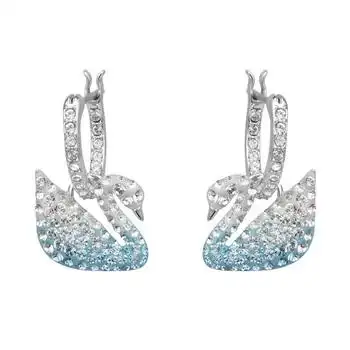 【19秋冬新款】 swarovski施华洛世奇 女士蓝色天鹅穿孔耳环5512577