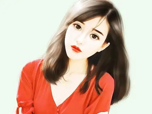 言情转手绘红衣姑娘