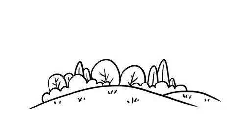 公园草地的简笔画