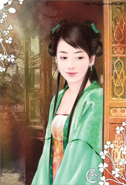 谁有那张手绘古装青纱美女图?