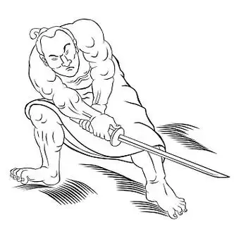 武士,战士,剑,战斗姿态