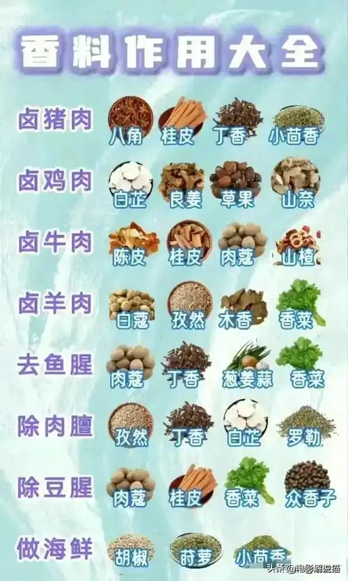 卤肉香不香,关键在配方!香料表大全,赶紧拿本子记下来!