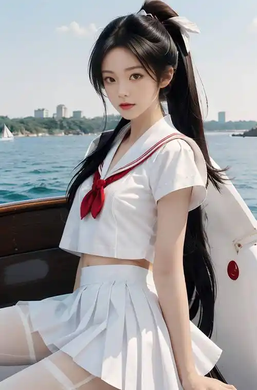 身穿白色海军jk套装的女子小姐姐身材完美,造型让人心动_镜头_穿着