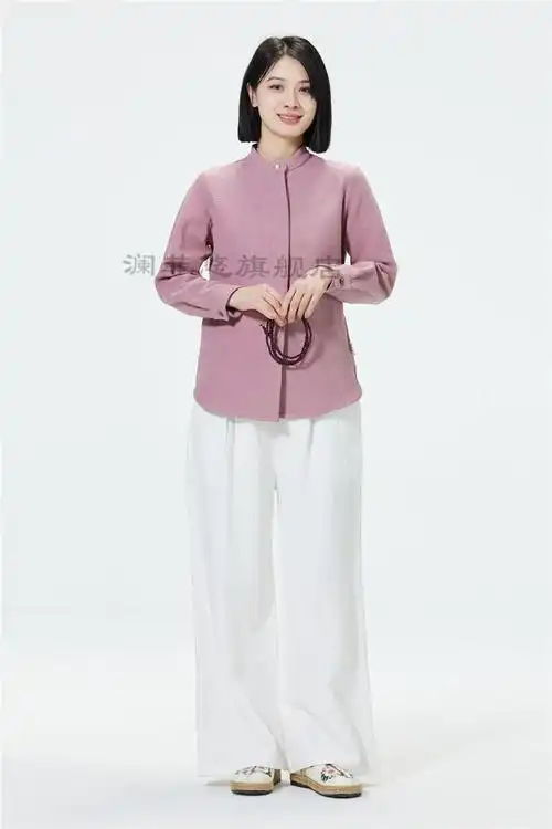 居士服女辟谷修行春秋季新款中式女装禅意茶服上衣立领长袖开衫棉麻