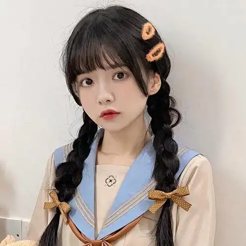 假发女长发自然全头套式麻花辫子逼真蓬松双辫网红jk双马尾假发套