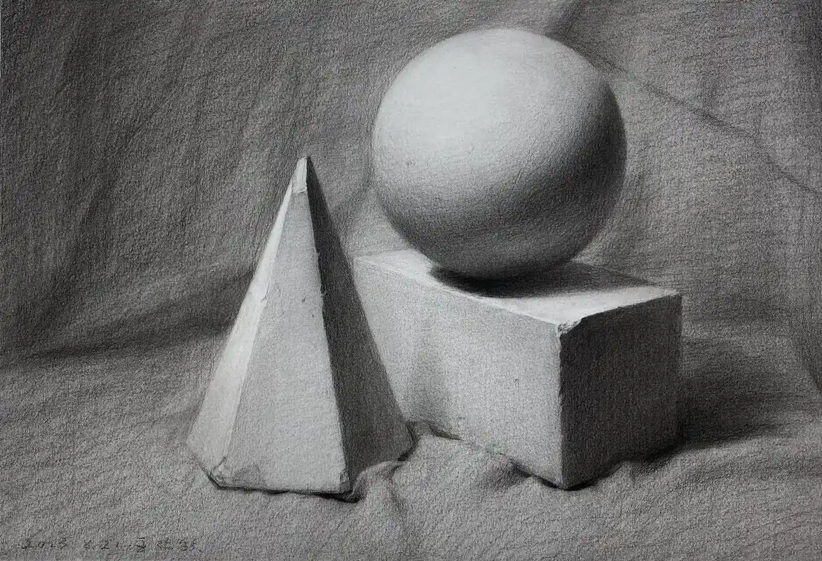 近期的石膏几何体合集#素描静物 #山东美术联考  - 抖音