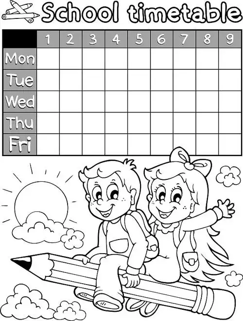 涂色书课程表3图片